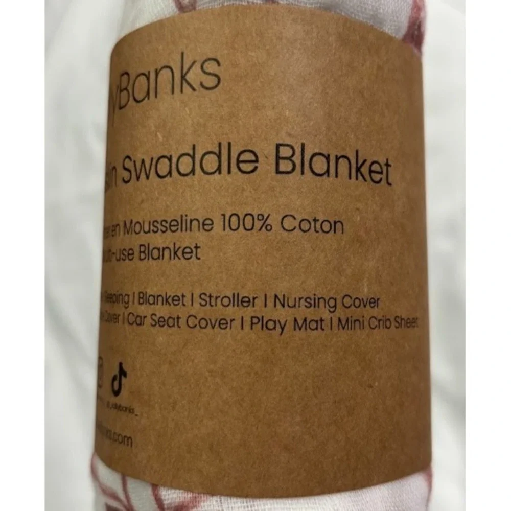 Deer Muslin Baby Swaddle Blanket White Forest Unisex 47
